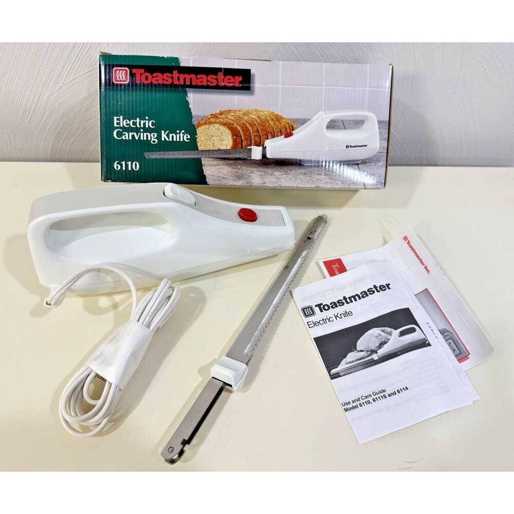 Vintage Toastmaster Electric Carving Knife 6110 Working Complete W/box Excellent